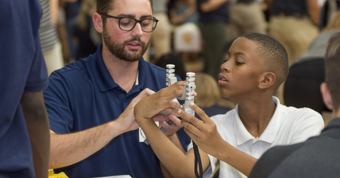 PT student working with a child