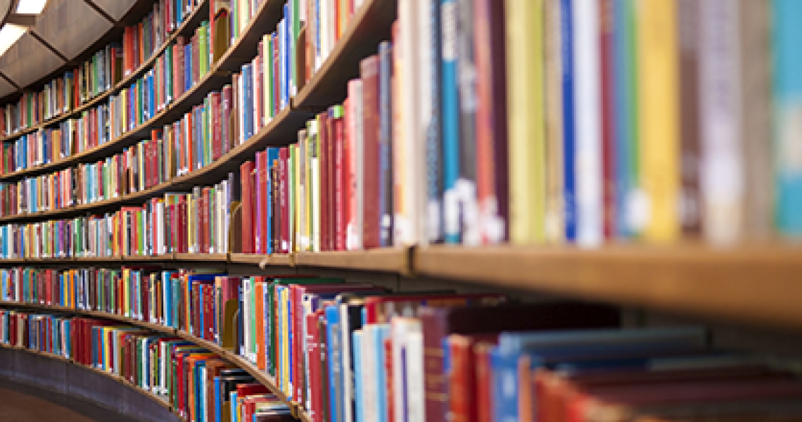 book case with colorful books