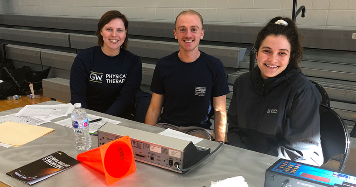 PT students sitting at a table