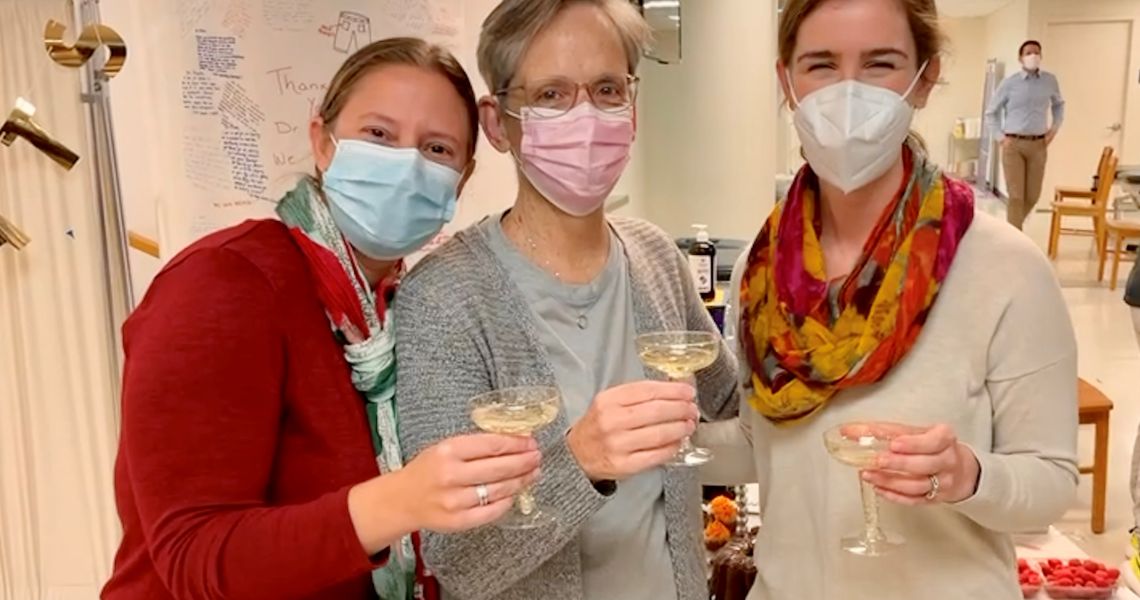 Dr. Plack (center) with Dr. Wentzel and Dr. Barker