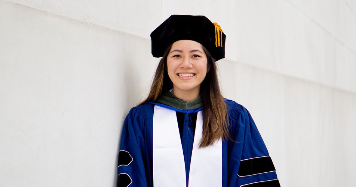 Megan Tan DPT'22 in regalia