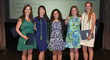 PT Students standing in a line at a convocation