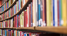 book case with colorful books