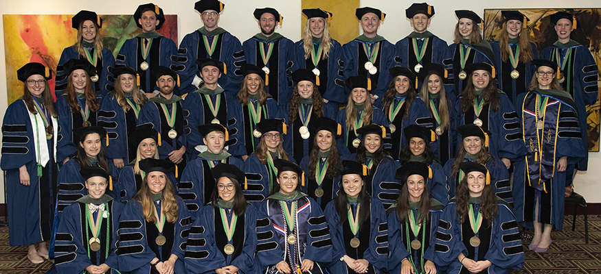 Graduates with caps and gowns