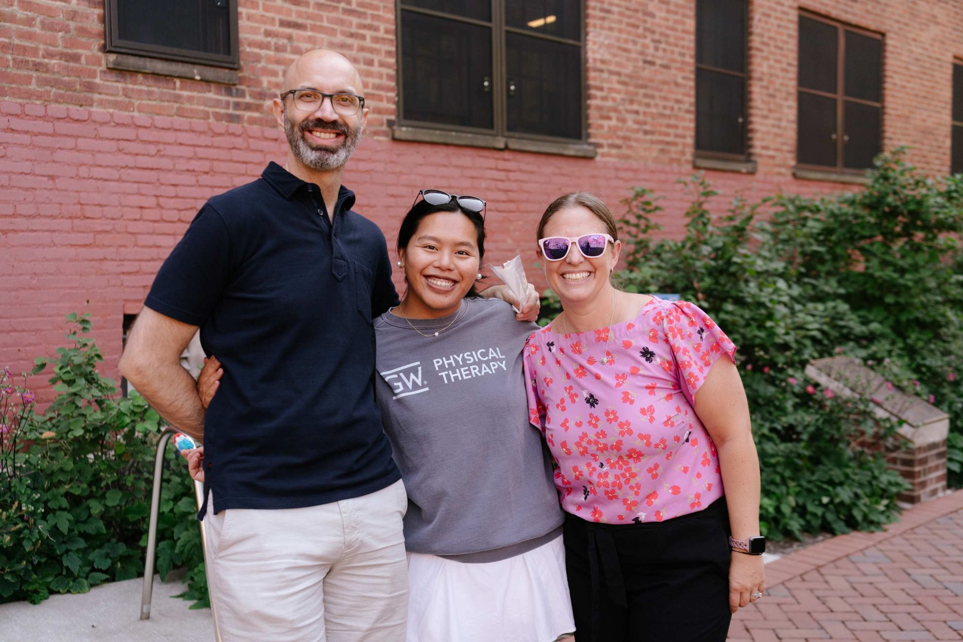 Faculty and Students Posing Together