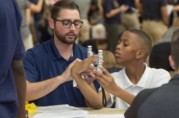 PT student working with a child