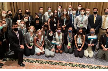 Group photo of DPT students and faculty at the event