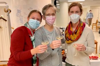 Dr. Plack (center) with Dr. Wentzel and Dr. Barker