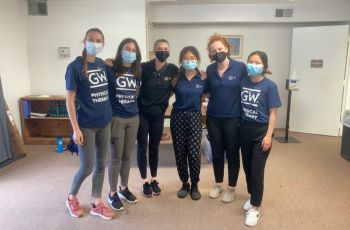 GW DPT students pose after successful foot screening clinic